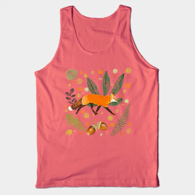 Watercolor illustration of a fox in the wood Tank Top by Mimie20